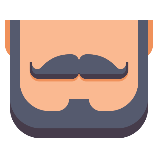 bigote con barba Flaticons Flat icono