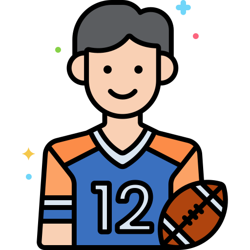 giocatore di football americano Flaticons Lineal Color icona