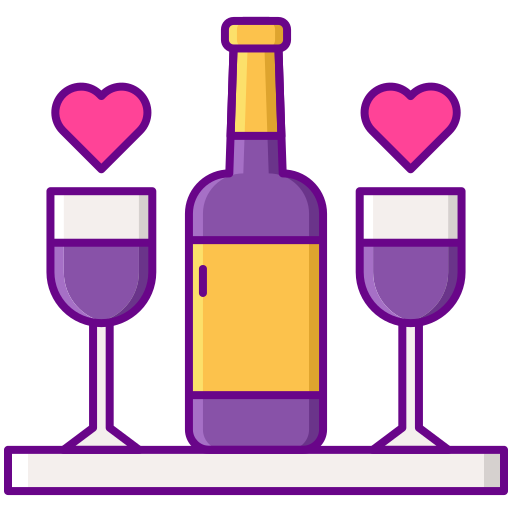 Romantic dinner Flaticons Lineal Color icon