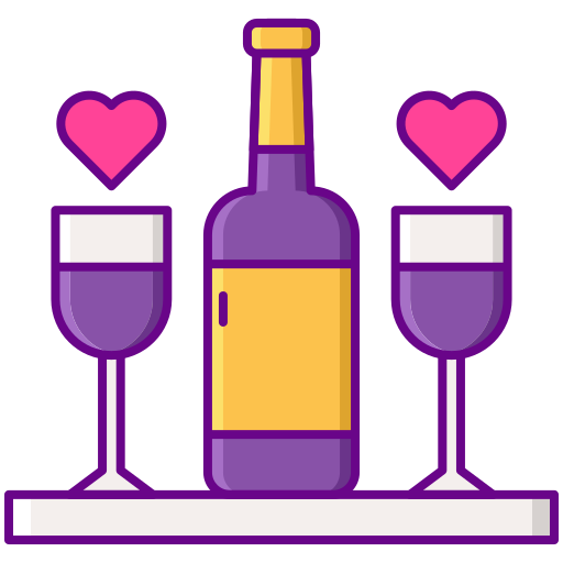 cena romántica Flaticons Lineal Color icono