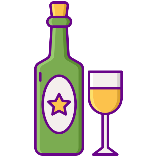 белое вино Flaticons Lineal Color иконка