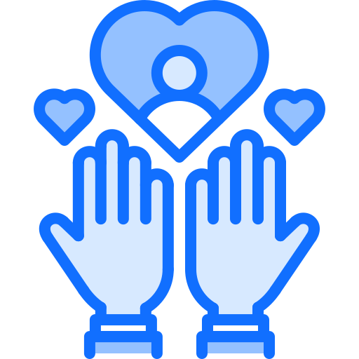 caridade Coloring Blue Ícone