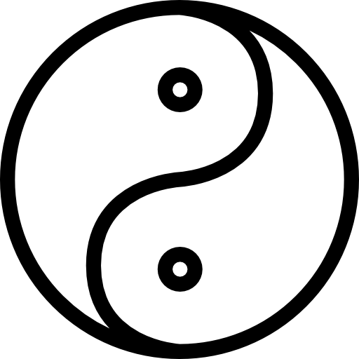 yin yang Coloring Lineal icono
