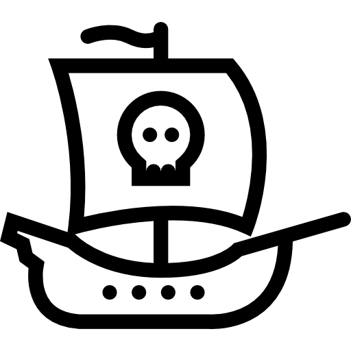 barco pirata Coloring Lineal icono