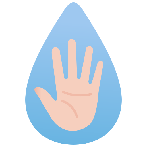 lavarse las manos Amethys Design Flat icono