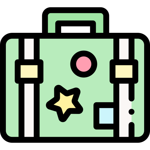 Дорожный чемодан Detailed Rounded Lineal color иконка