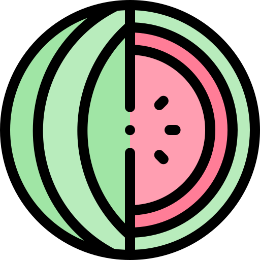 wassermelone Detailed Rounded Lineal color icon