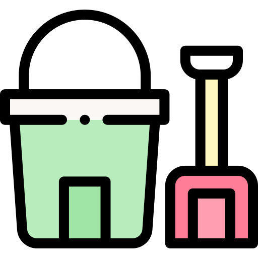 Sand bucket Detailed Rounded Lineal color icon