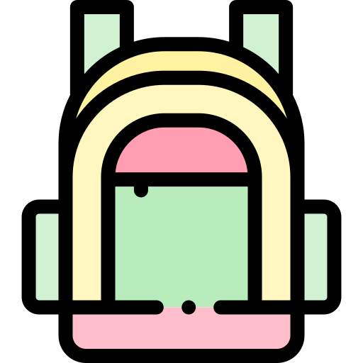 배낭 Detailed Rounded Lineal color icon