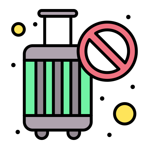 No traveling Flatart Icons Lineal Color icon
