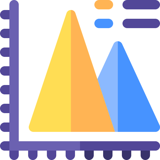 tabla de la pirámide Basic Rounded Flat icono