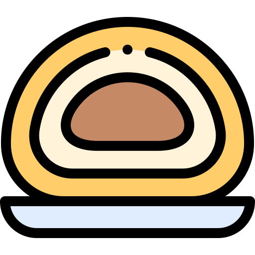 kuchen rollen Detailed Rounded Lineal color icon