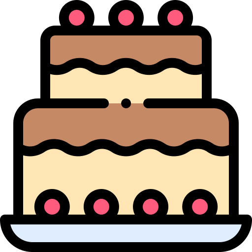 pastel de cumpleaños Detailed Rounded Lineal color icono