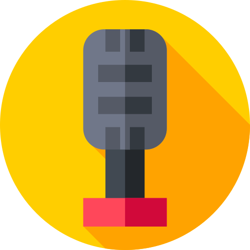 mikrofon Flat Circular Flat ikona