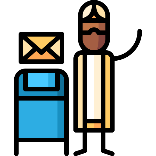 Mailbox Puppet Characters Lineal Color icon