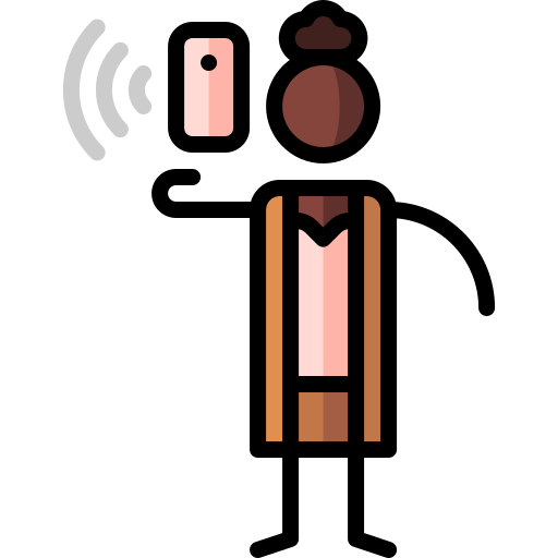 Smartphone Puppet Characters Lineal Color icon