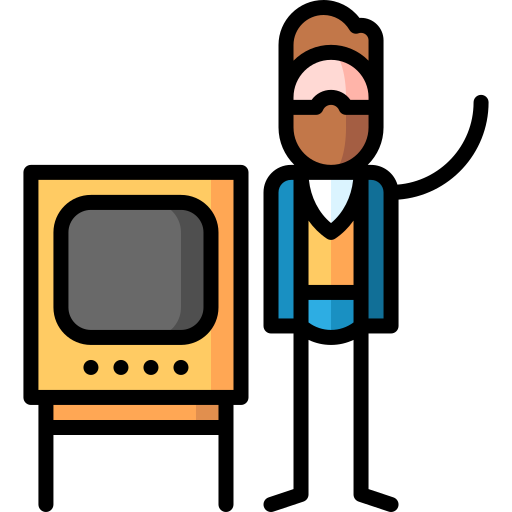 Tv set Puppet Characters Lineal Color icon