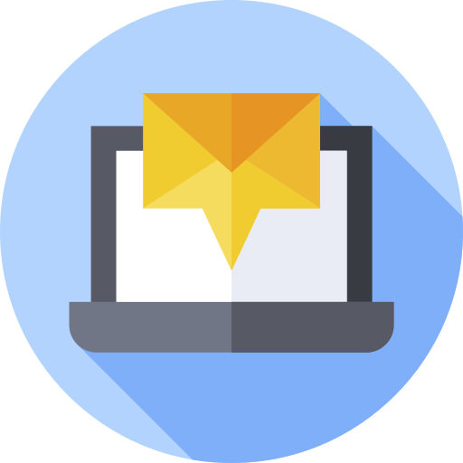 e-mail Flat Circular Flat icoon