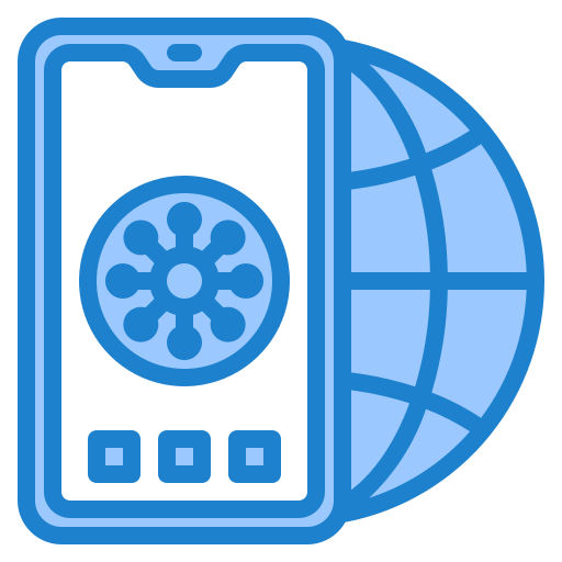 휴대 전화 srip Blue icon
