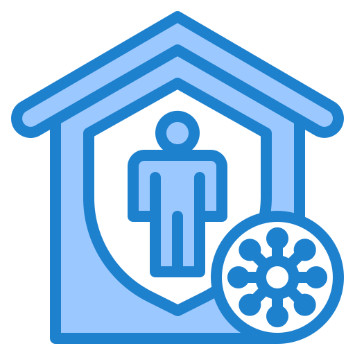 Working at home srip Blue icon
