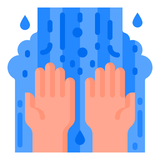 lavaggio delle mani srip Flat icona