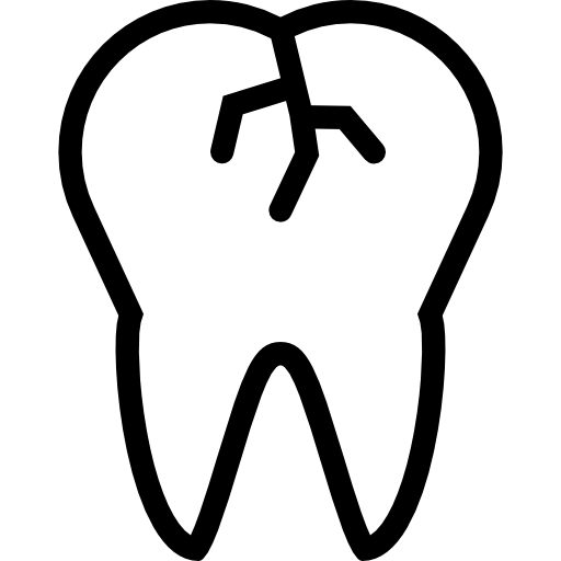 Broken tooth Coloring Lineal icon