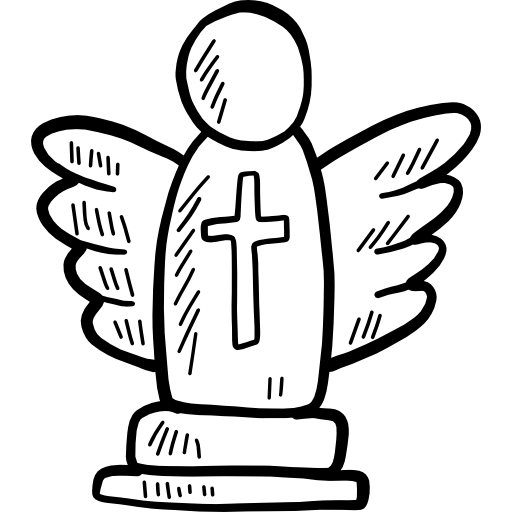 Angel Hand Drawn Black icon