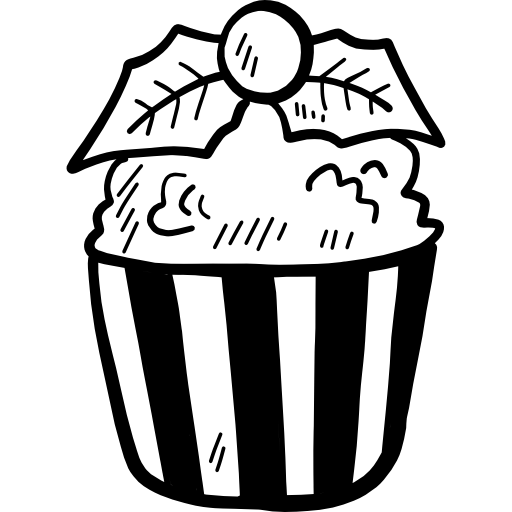 cupcake Hand Drawn Black icoon