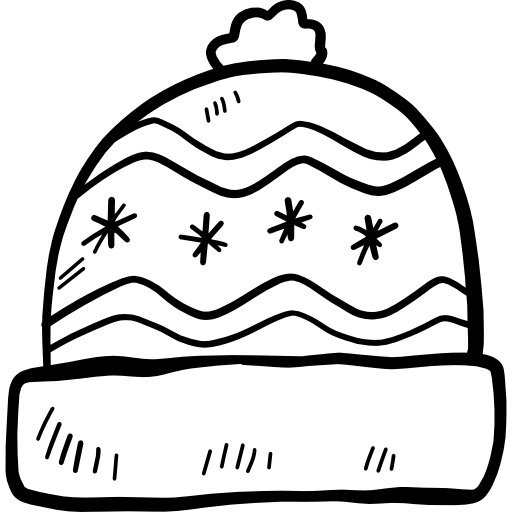 cappello invernale Hand Drawn Black icona