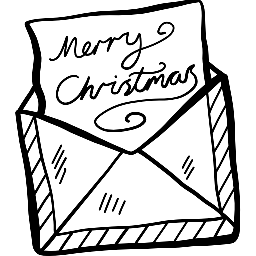 Christmas card Hand Drawn Black icon