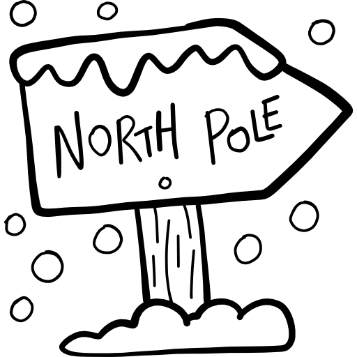 North pole Hand Drawn Black icon