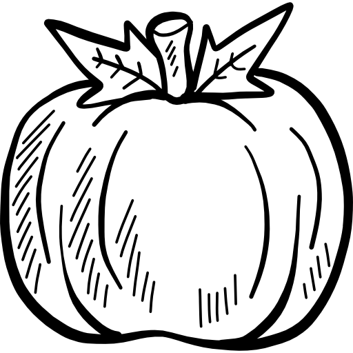 Pumpkin Hand Drawn Black icon