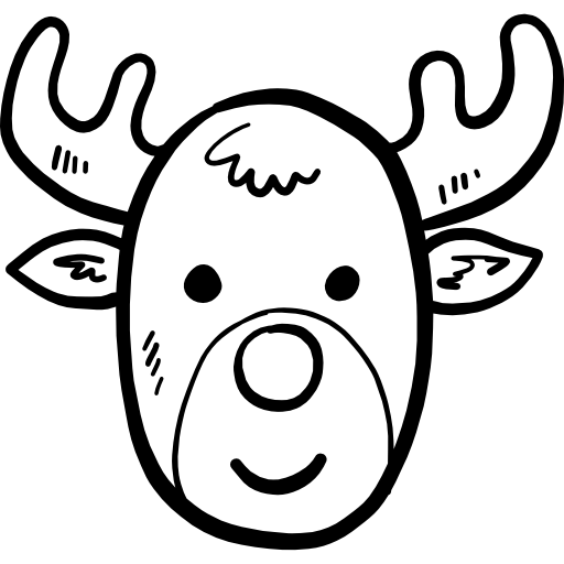 Reindeer Hand Drawn Black icon