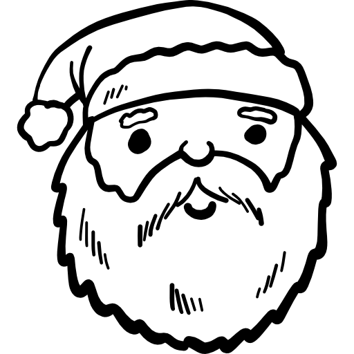 kerstman Hand Drawn Black icoon