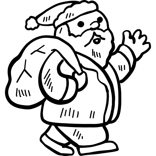 Santa claus Hand Drawn Black icon