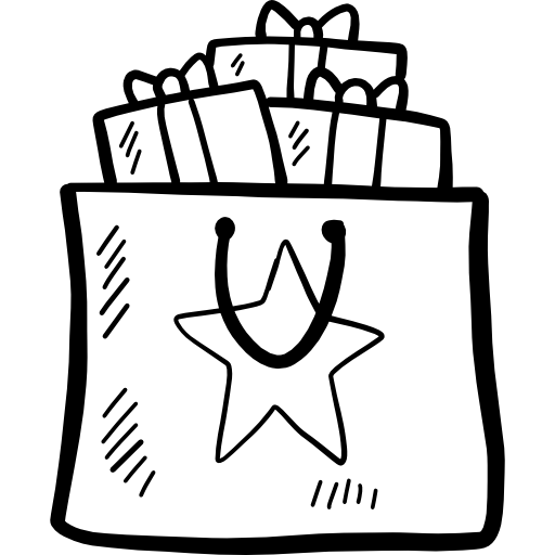 torba na zakupy Hand Drawn Black ikona