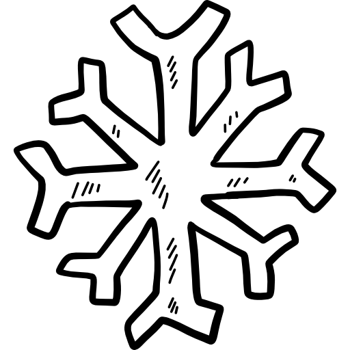 sneeuwvlok Hand Drawn Black icoon