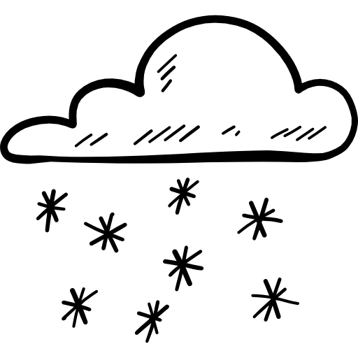 Snowing Hand Drawn Black icon