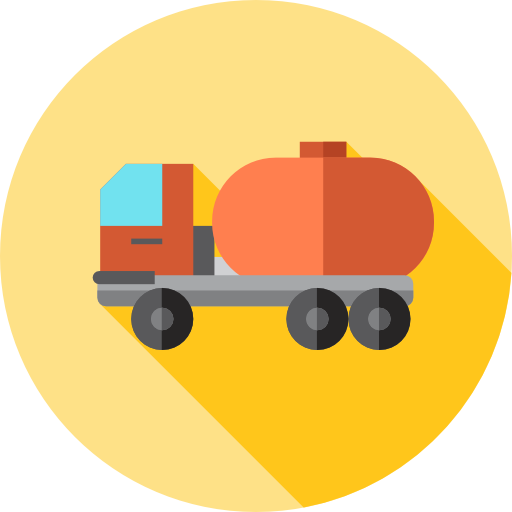 Tank truck Flat Circular Flat icon