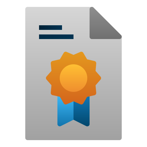 Certificate Andinur Flat Gradient icon
