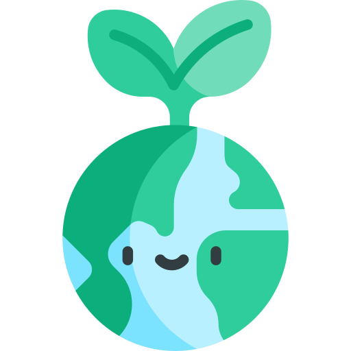 pianeta verde Kawaii Flat icona