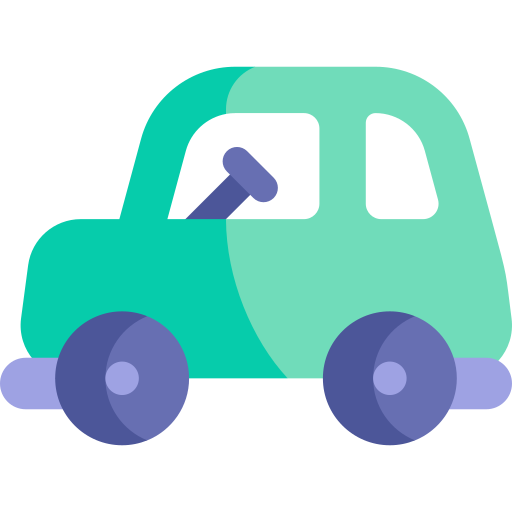 coche Kawaii Flat icono
