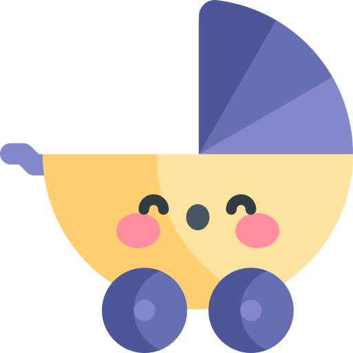 wózek dla dziecka Kawaii Flat ikona