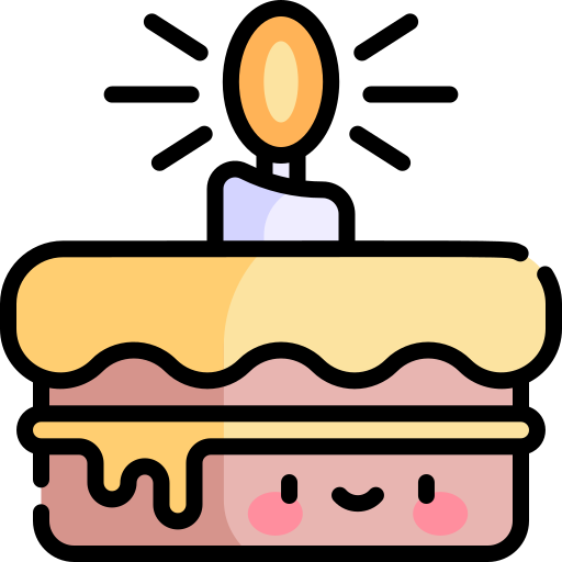 Birthday cake Kawaii Lineal color icon
