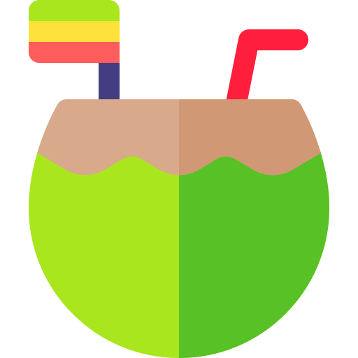 bebida de coco Basic Rounded Flat icono