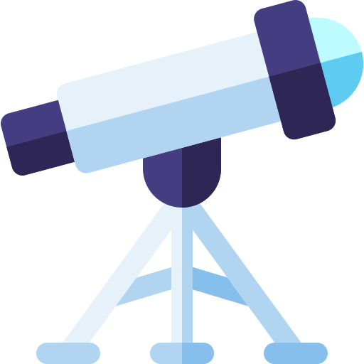 télescope Basic Rounded Flat Icône