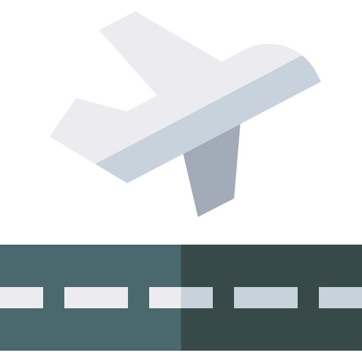 aeropuerto Basic Straight Flat icono
