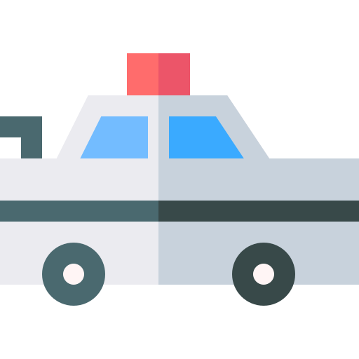 politieauto Basic Straight Flat icoon
