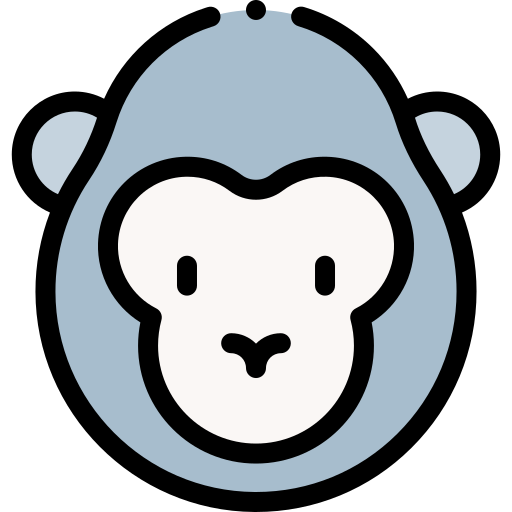 Gorilla Detailed Rounded Lineal color icon