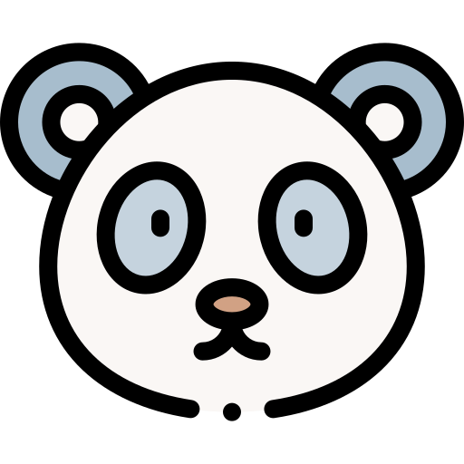 oso panda Detailed Rounded Lineal color icono